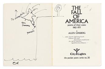 ALLEN GINSBERG (1926-1997) Four pocket poetry collections, each inscribed and with an original ink drawing.